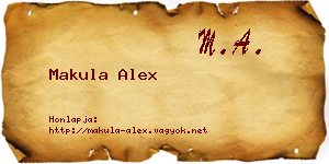 Makula Alex névjegykártya